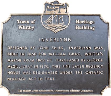 Inverlynn Heritage Building Plaque Heritage building plaque for the original Inverlynn house